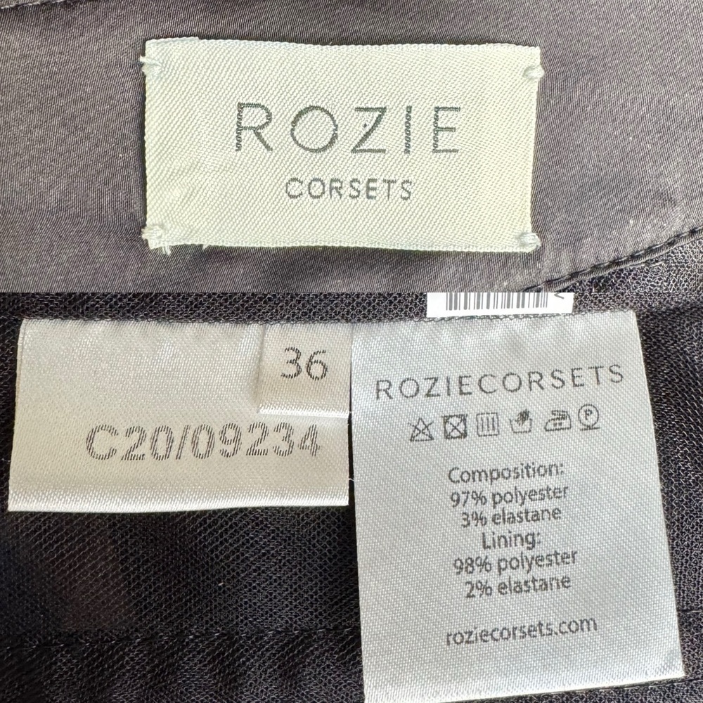 ROZIE CORSETS Tulle-Trimmed Crepe Corset Top in Black FR 36 - Picture 7 of 10